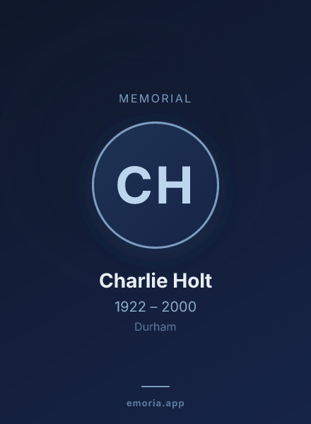 Memorial portrait of Charlie Holt