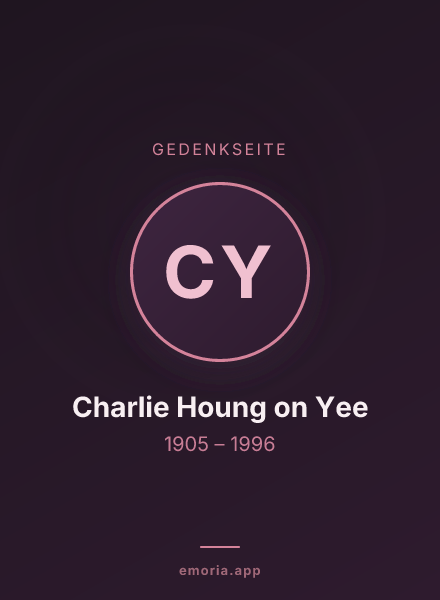 Gedenkportrait von Charlie Houng on Yee