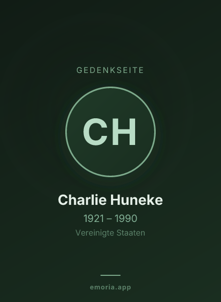 Gedenkportrait von Charlie Huneke