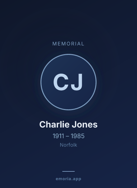 Memorial portrait of Charlie Jones