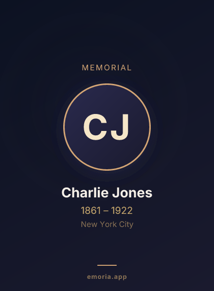 Memorial portrait of Charlie Jones