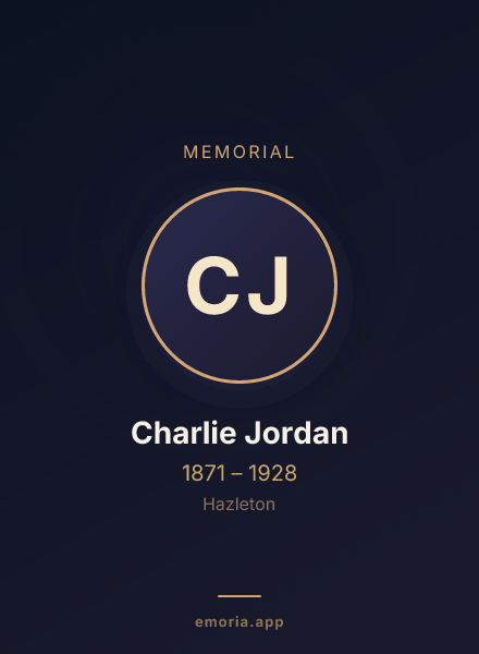 Memorial portrait of Charlie Jordan