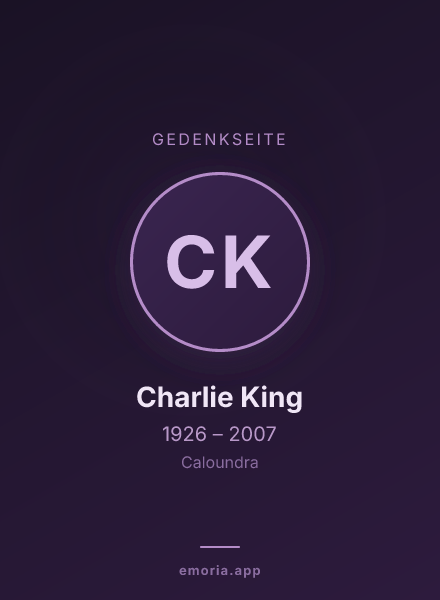 Gedenkportrait von Charlie King
