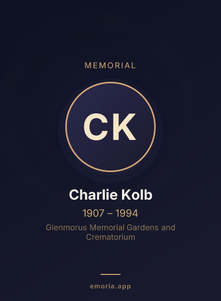 Memorial portrait of Charlie Kolb