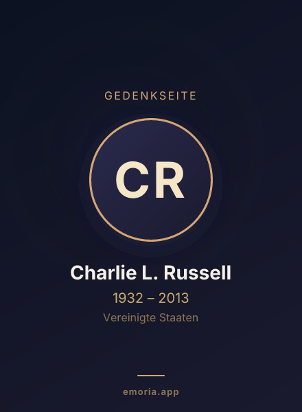 Gedenkportrait von Charlie L. Russell
