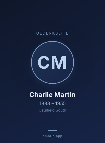 Gedenkportrait von Charlie Martin