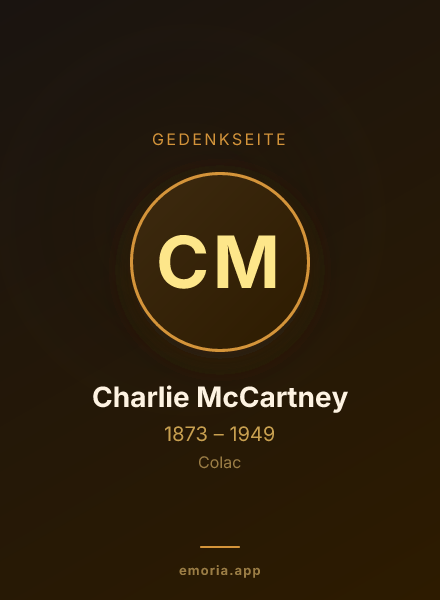 Gedenkportrait von Charlie McCartney