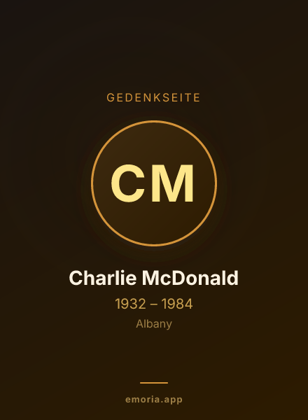 Gedenkportrait von Charlie McDonald