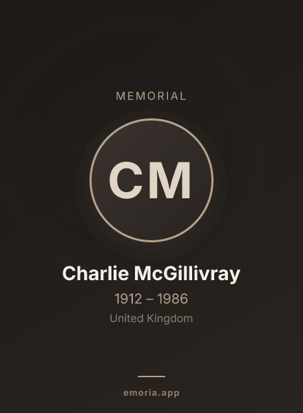 Memorial portrait of Charlie McGillivray