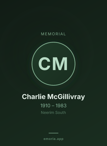 Memorial portrait of Charlie McGillivray