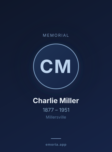 Memorial portrait of Charlie Miller