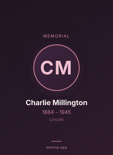 Memorial portrait of Charlie Millington