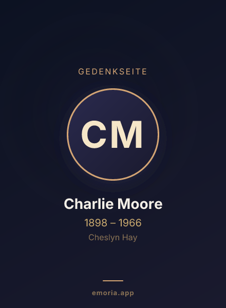 Gedenkportrait von Charlie Moore
