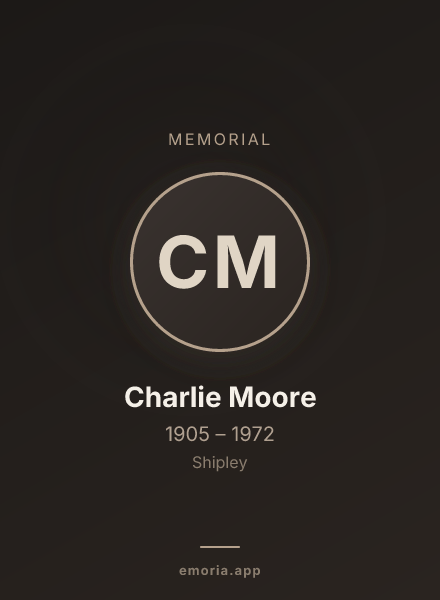Memorial portrait of Charlie Moore