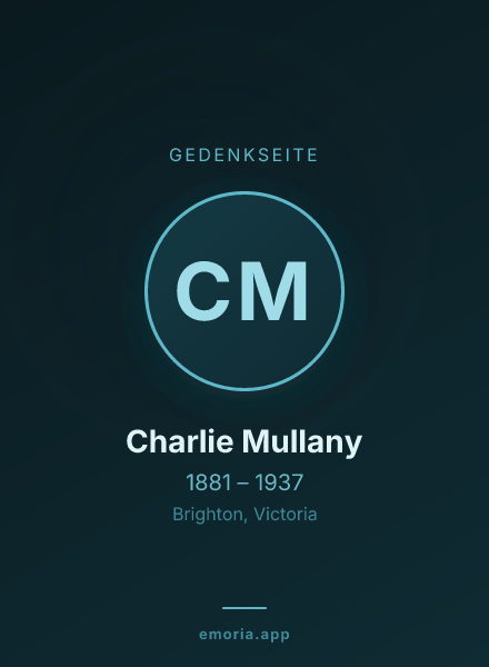 Gedenkportrait von Charlie Mullany