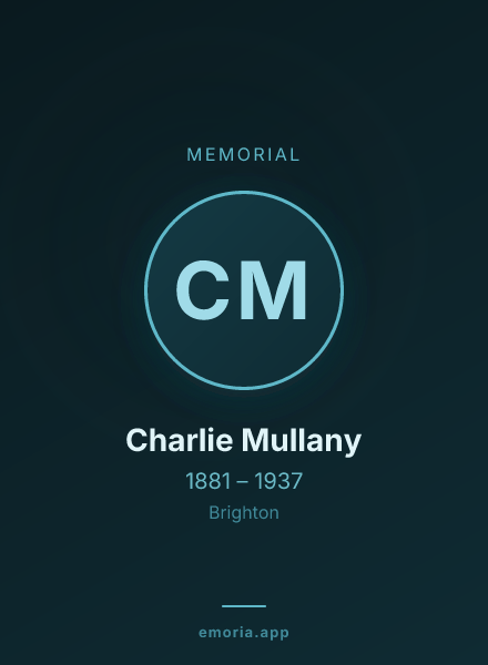 Memorial portrait of Charlie Mullany