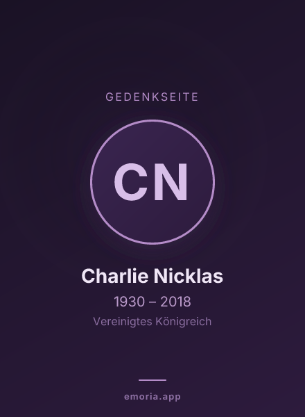 Gedenkportrait von Charlie Nicklas