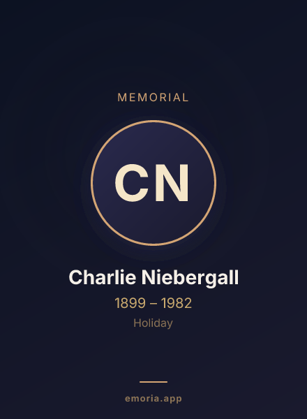 Memorial portrait of Charlie Niebergall
