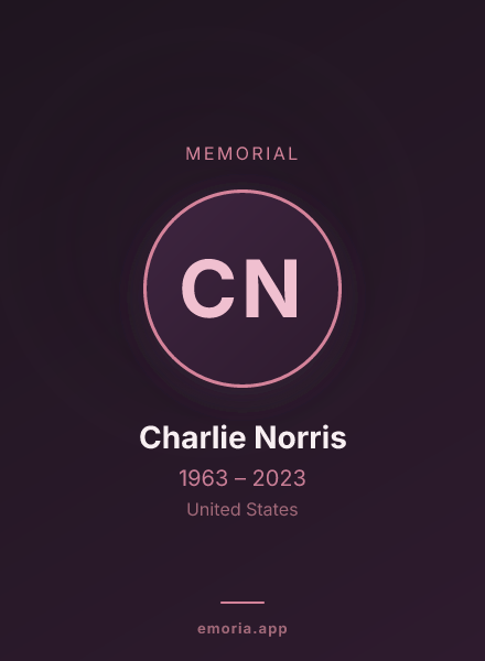 Memorial portrait of Charlie Norris