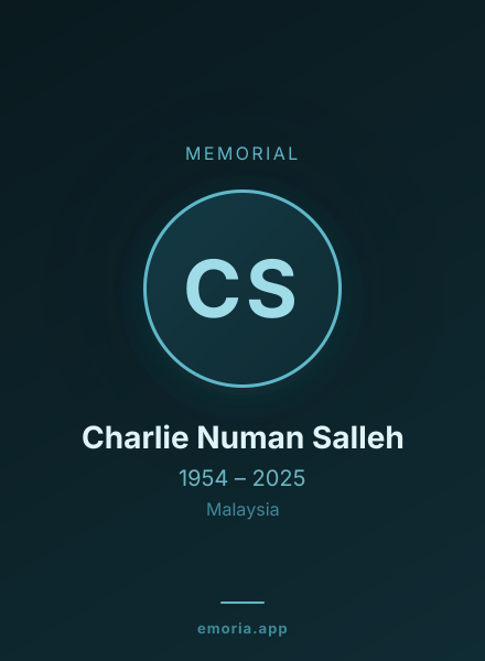 Memorial portrait of Charlie Numan Salleh