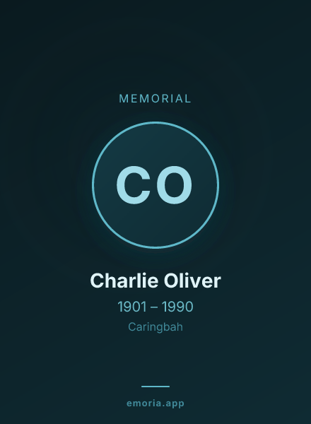 Memorial portrait of Charlie Oliver