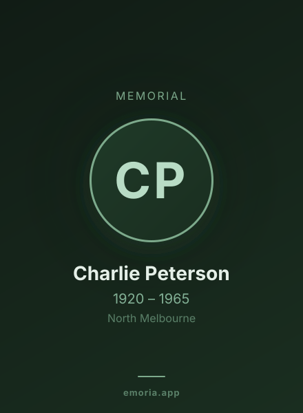 Memorial portrait of Charlie Peterson