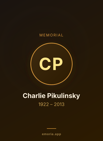 Memorial portrait of Charlie Pikulinsky