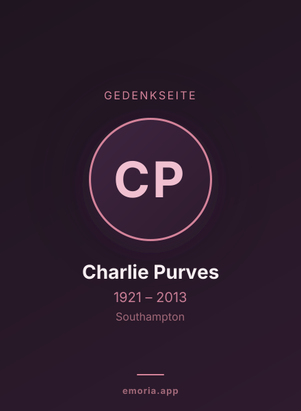 Gedenkportrait von Charlie Purves