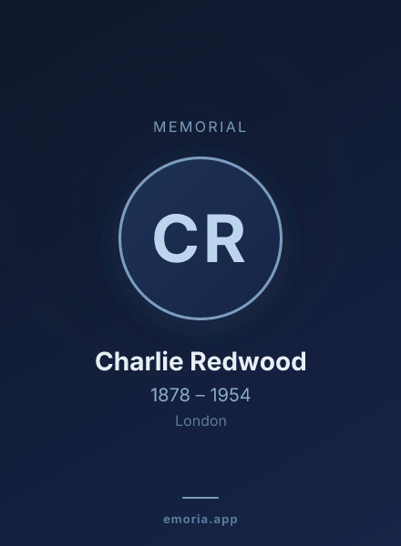 Memorial portrait of Charlie Redwood