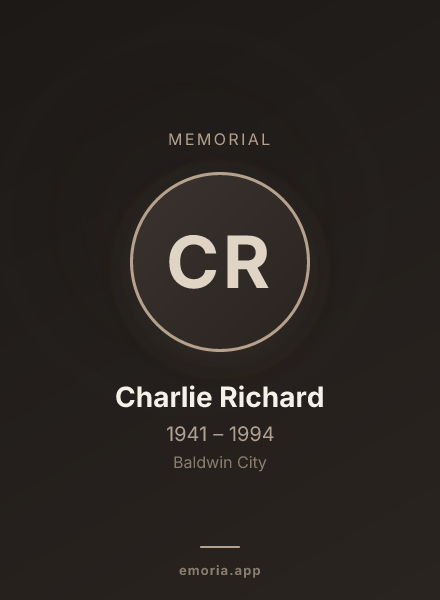 Memorial portrait of Charlie Richard