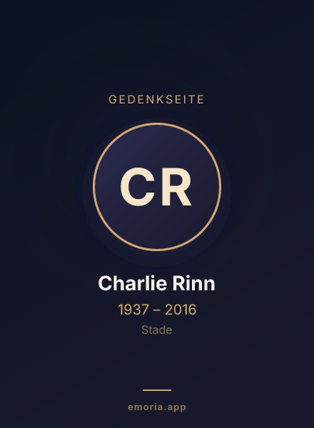 Gedenkportrait von Charlie Rinn