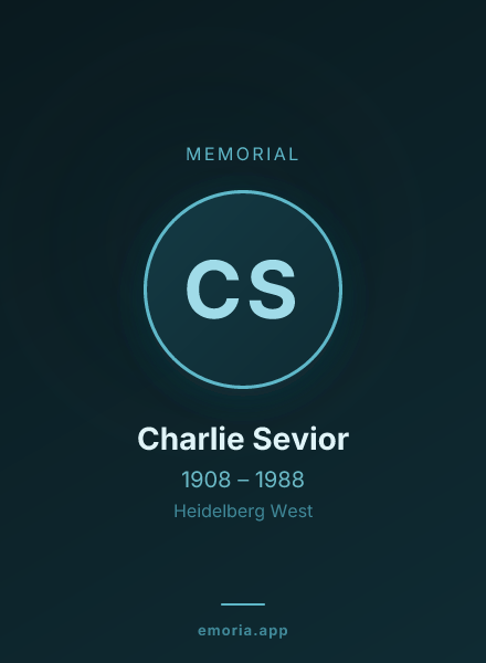 Memorial portrait of Charlie Sevior