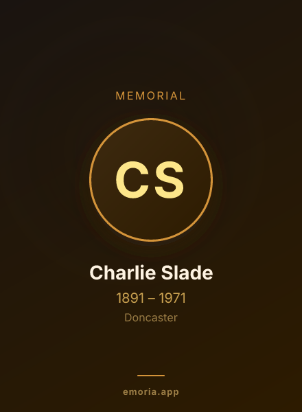 Memorial portrait of Charlie Slade