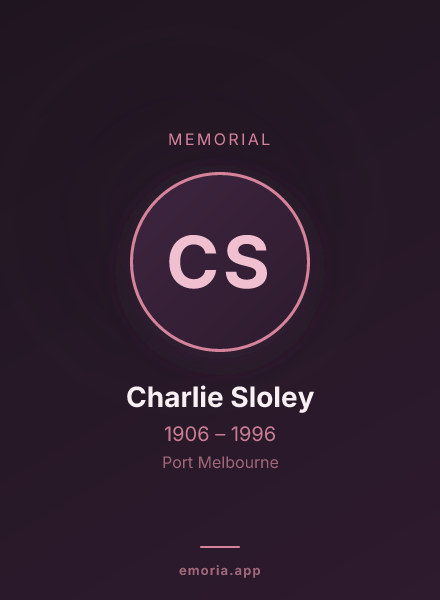 Memorial portrait of Charlie Sloley