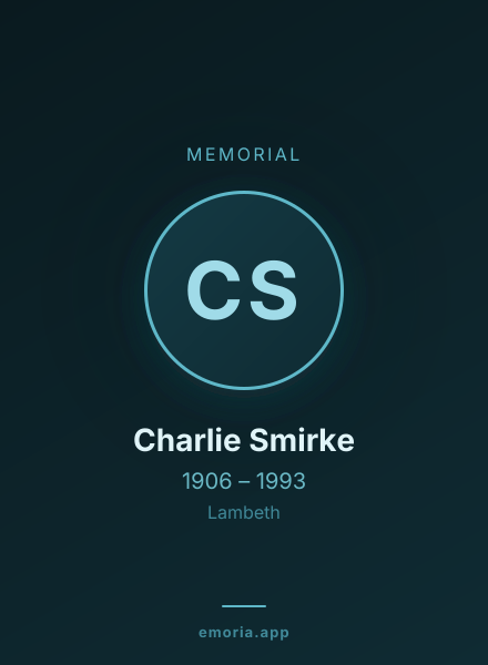 Memorial portrait of Charlie Smirke