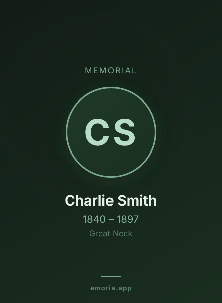 Memorial portrait of Charlie Smith