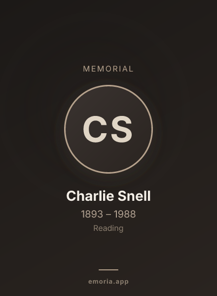 Memorial portrait of Charlie Snell