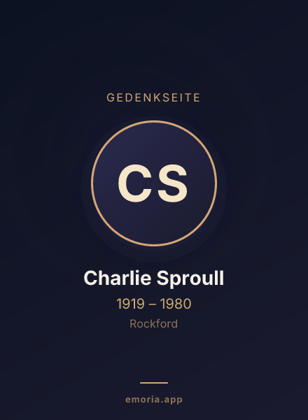 Gedenkportrait von Charlie Sproull