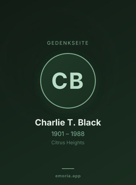 Gedenkportrait von Charlie T. Black