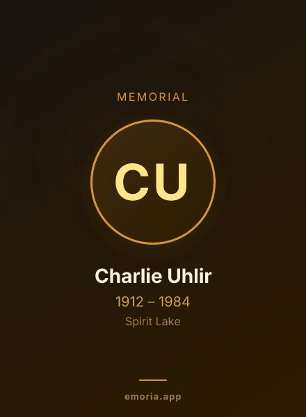 Memorial portrait of Charlie Uhlir