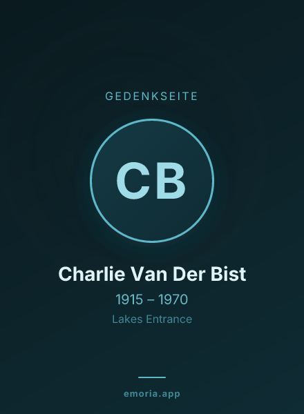 Gedenkportrait von Charlie Van Der Bist