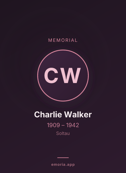 Memorial portrait of Charlie Walker
