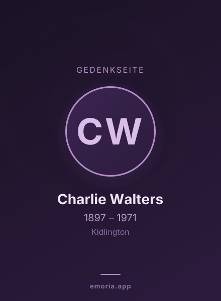 Gedenkportrait von Charlie Walters