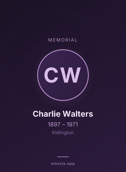 Memorial portrait of Charlie Walters