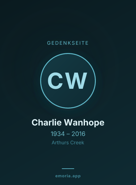 Gedenkportrait von Charlie Wanhope
