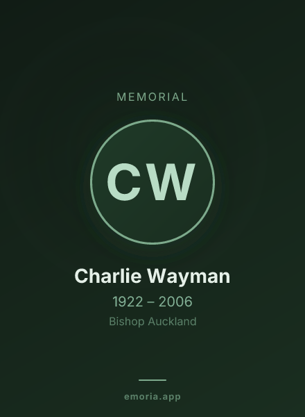 Memorial portrait of Charlie Wayman