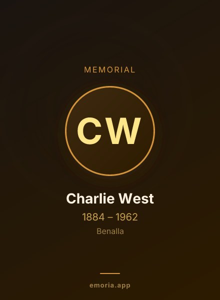 Memorial portrait of Charlie West