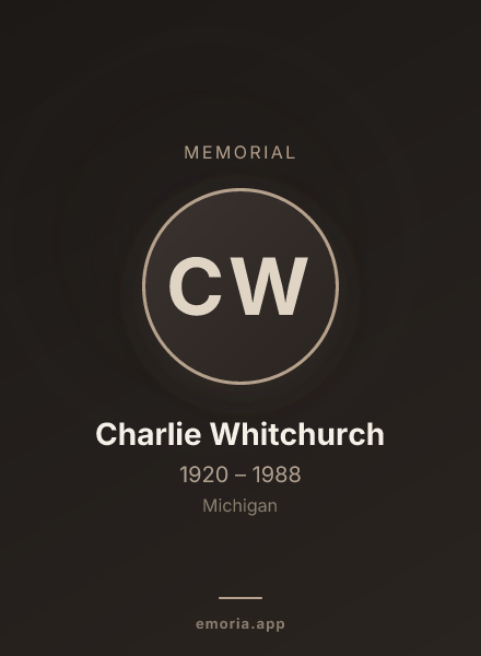 Memorial portrait of Charlie Whitchurch