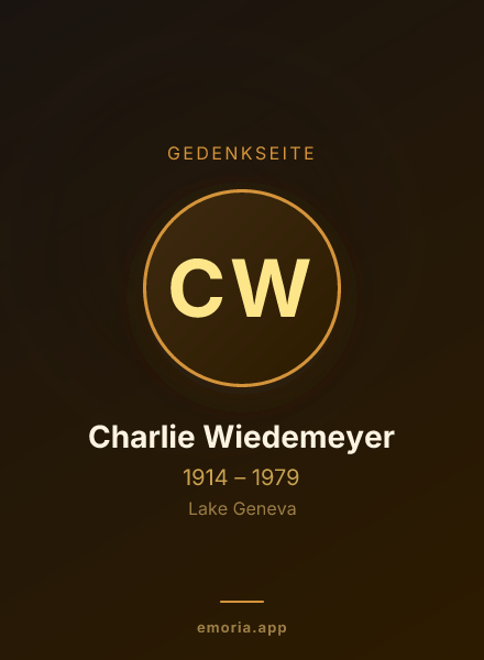 Gedenkportrait von Charlie Wiedemeyer