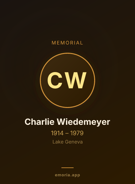Memorial portrait of Charlie Wiedemeyer
